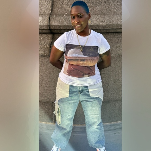 High waist wide leg cargo jeans - Picture 5 of 6